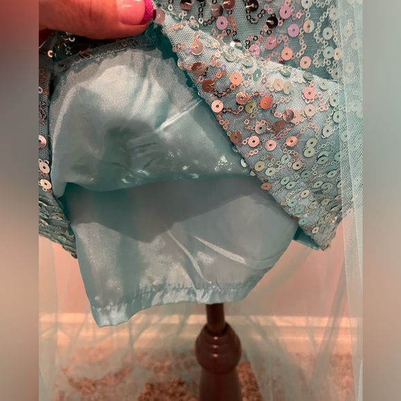 Strapless beaded turquoise unique Dress - Picture 7 of 10
